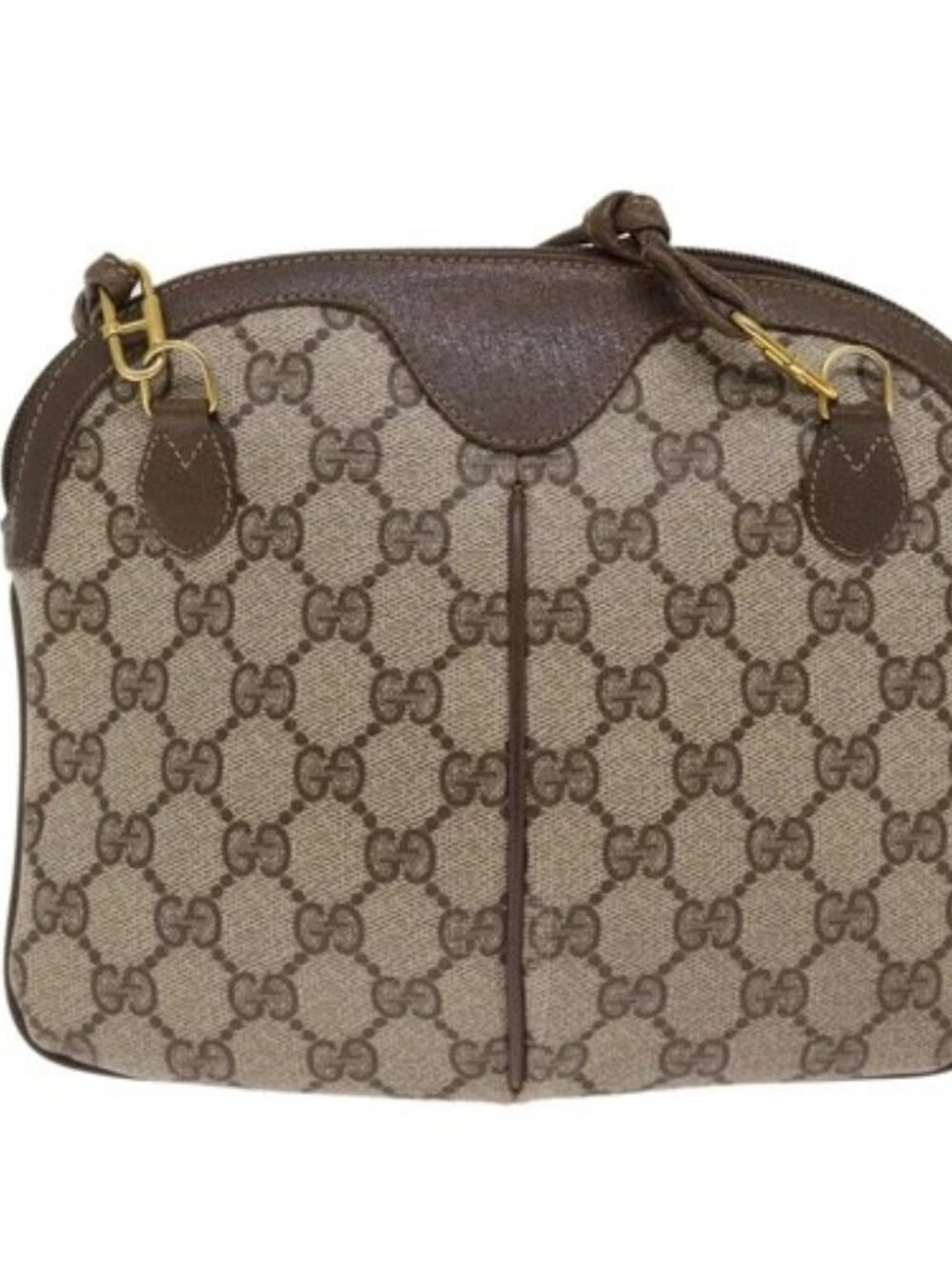 GUCCI GG Supreme Web Sherry Line Shoulder Bag PVC Beige 904 02 047 Auth 87866 - Picture 2 of 16